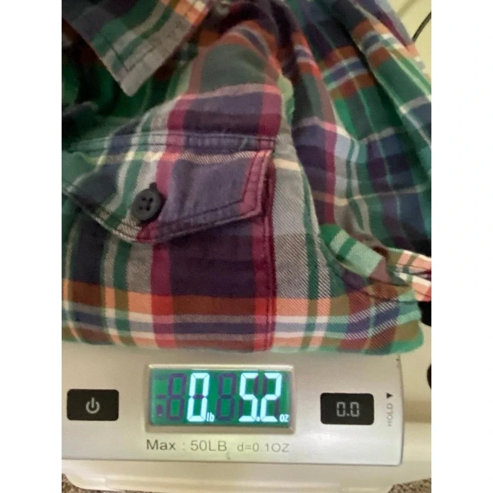 Ralph Lauren Plaid Ruffle Flounce Shirt Dress Buttons Long Sleeve 6x s2